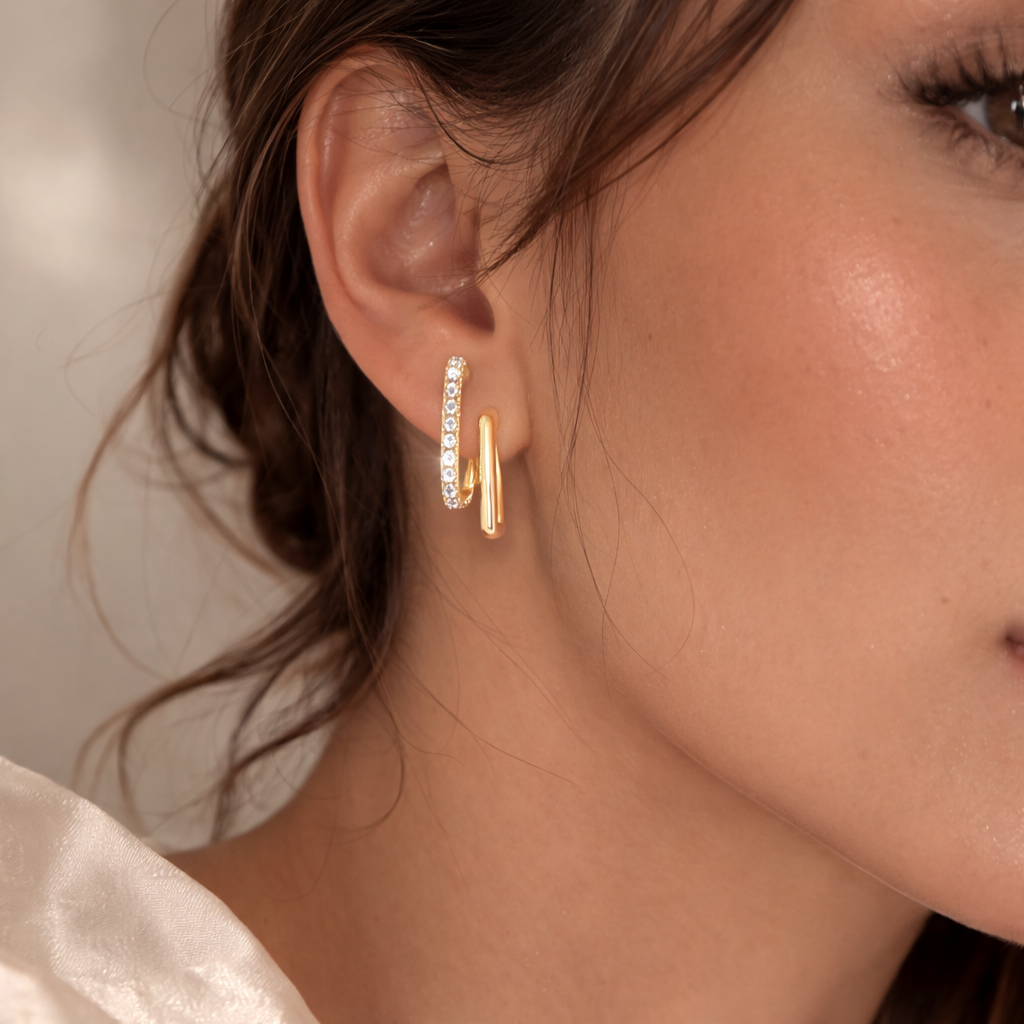 18k Gold-Plated Double Point™ Earrings + FREE UK Delivery