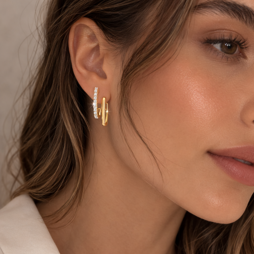 18k Gold-Plated Double Point™ Earrings + FREE UK Delivery