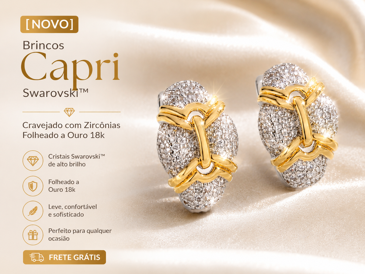 [NEW] Capri Swarovski™ Earrings – Cubic Zirconia – 18k Gold-Plated + FREE UK Delivery
