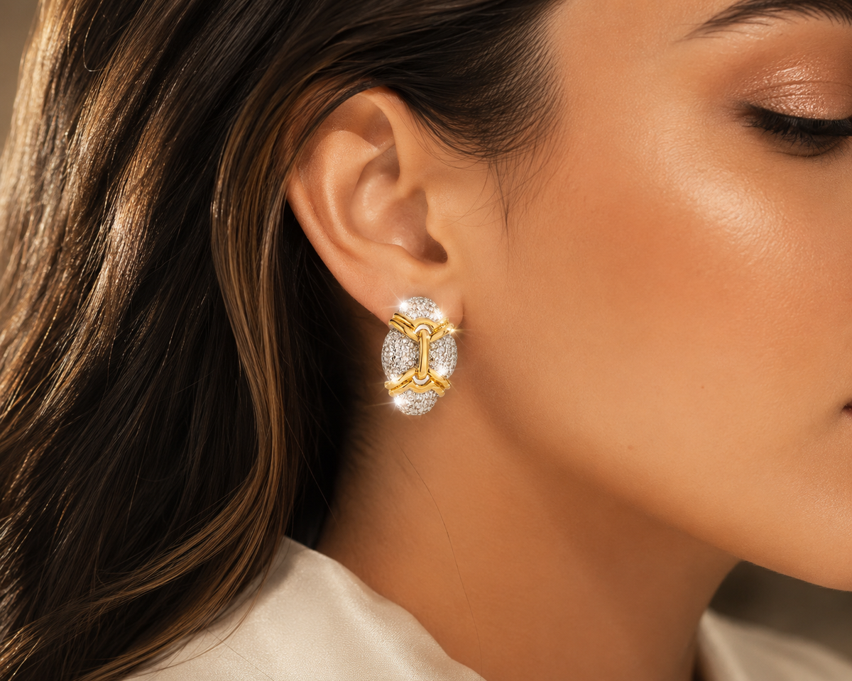 [NEW] Capri Swarovski™ Earrings – Cubic Zirconia – 18k Gold-Plated + FREE UK Delivery