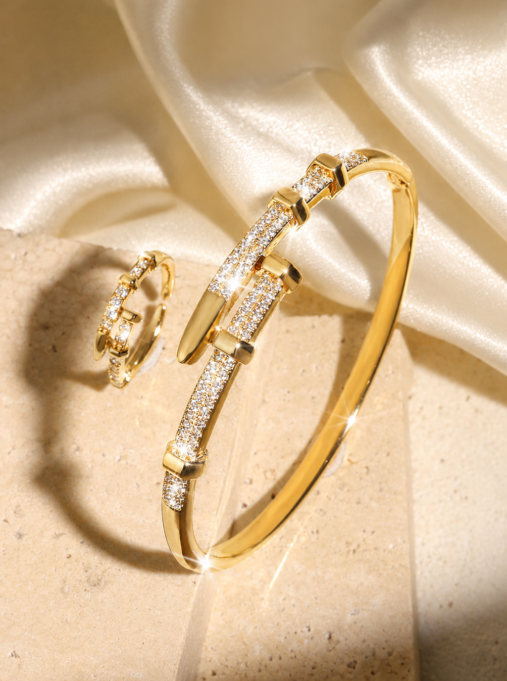 [NEW] Portofino Swarovski™ 2-Piece Jewellery Set – 18k Gold-Plated + FREE UK Delivery