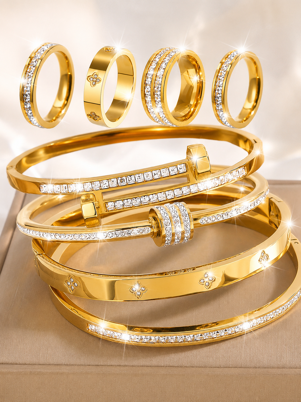 [NEW] Venice Swarovski™ 8-Piece Jewellery Set – 18k Gold-Plated + FREE UK Delivery