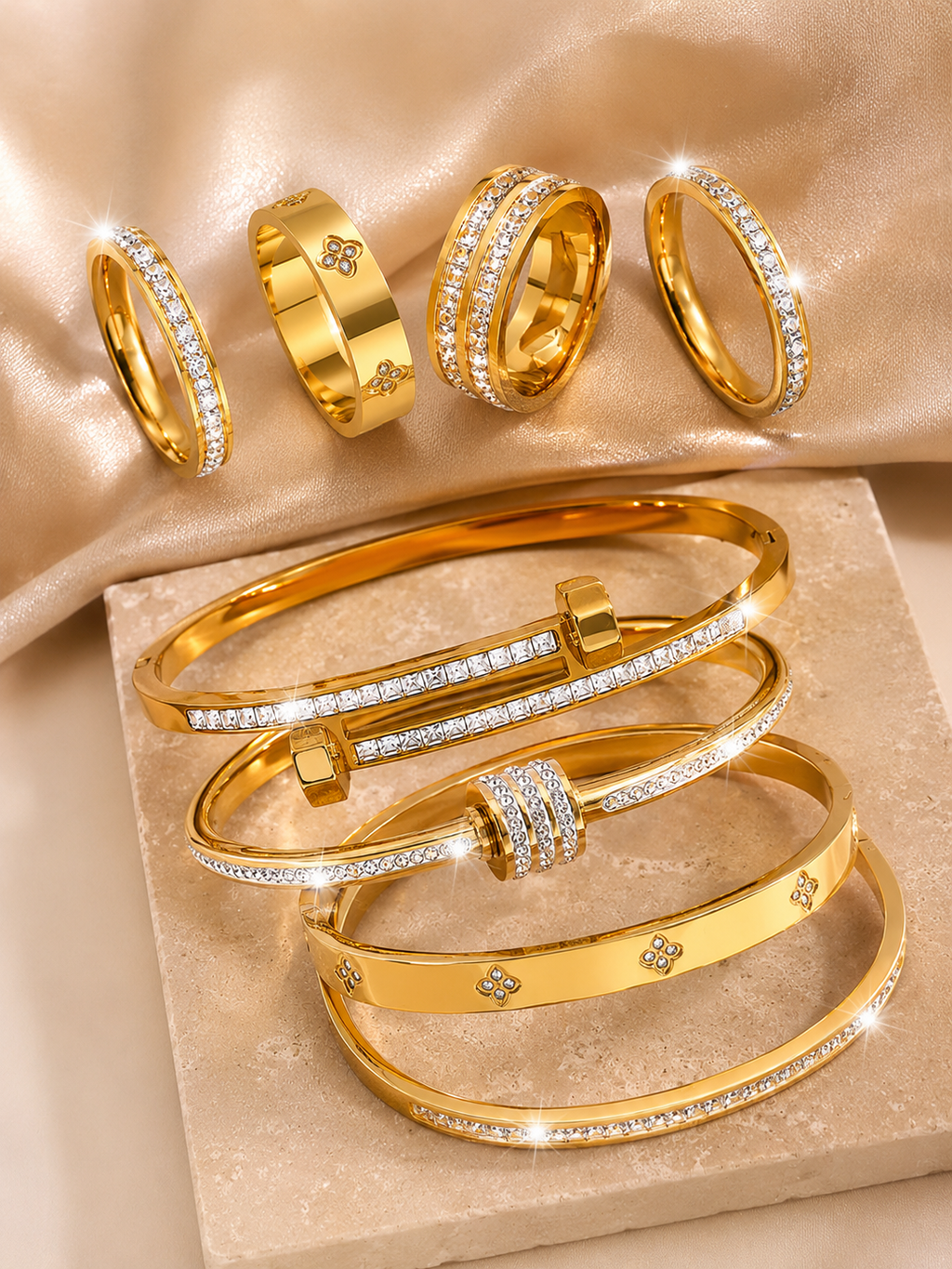 [NEW] Venice Swarovski™ 8-Piece Jewellery Set – 18k Gold-Plated + FREE UK Delivery