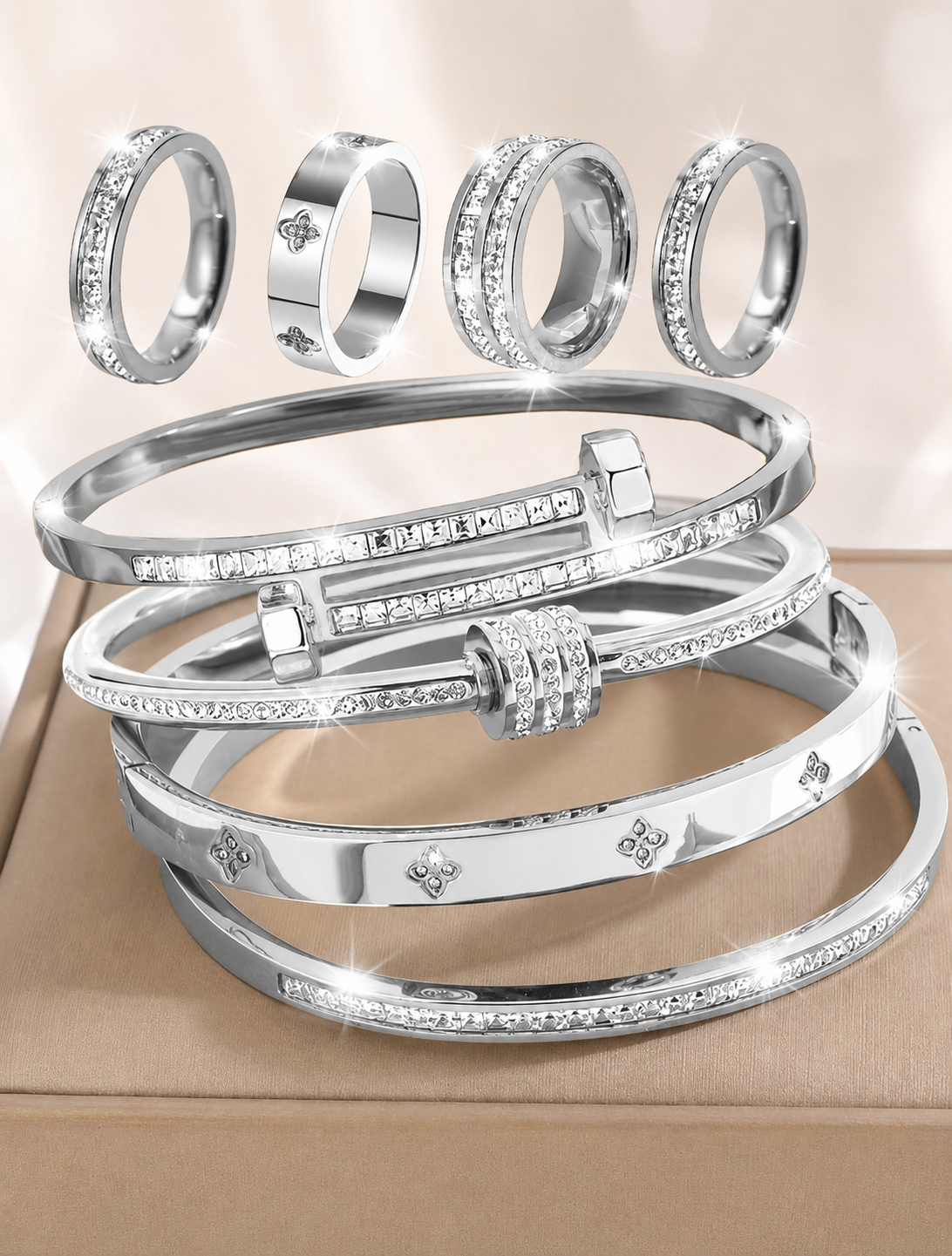 [NEW] Venice Swarovski™ 8-Piece Jewellery Set – 18k Gold-Plated + FREE UK Delivery