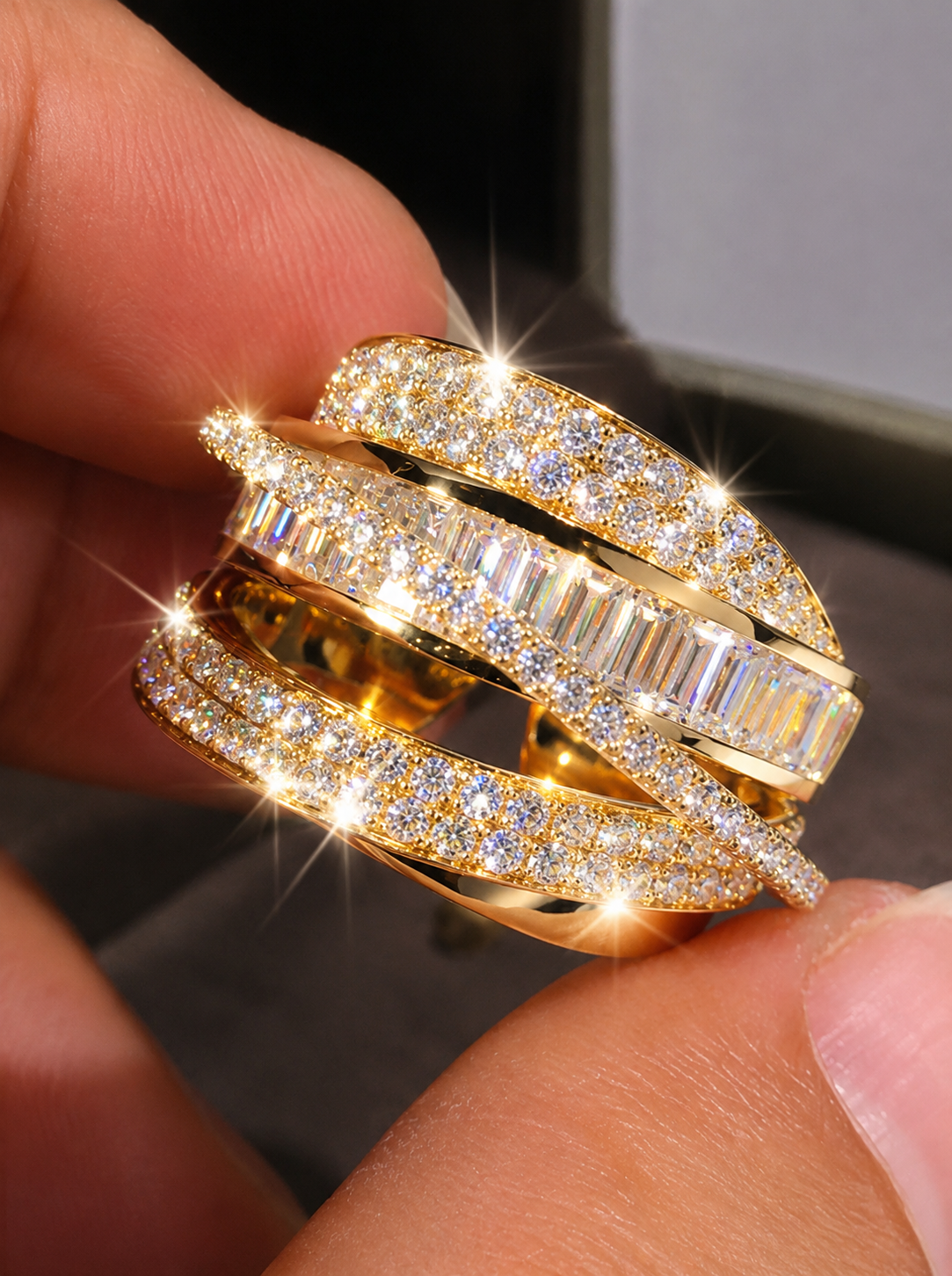 [NEW] Amalfi Swarovski™ Ring – 18k Gold-Plated + FREE UK Delivery