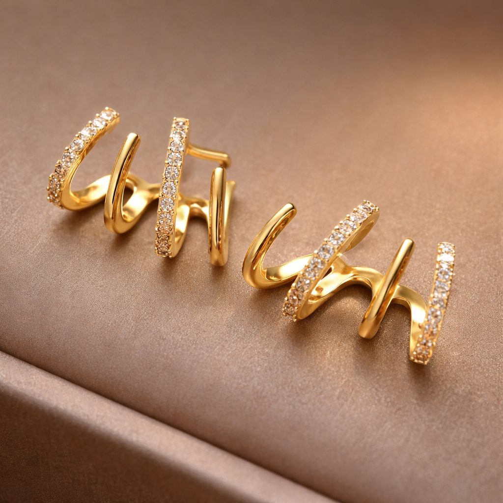 18k Gold-Plated Four-Point™ Earrings + FREE UK Delivery