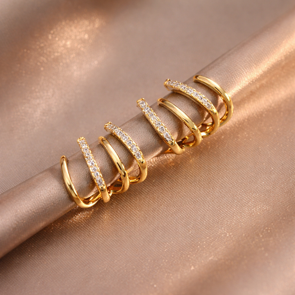 18k Gold-Plated Four-Point™ Earrings + FREE UK Delivery